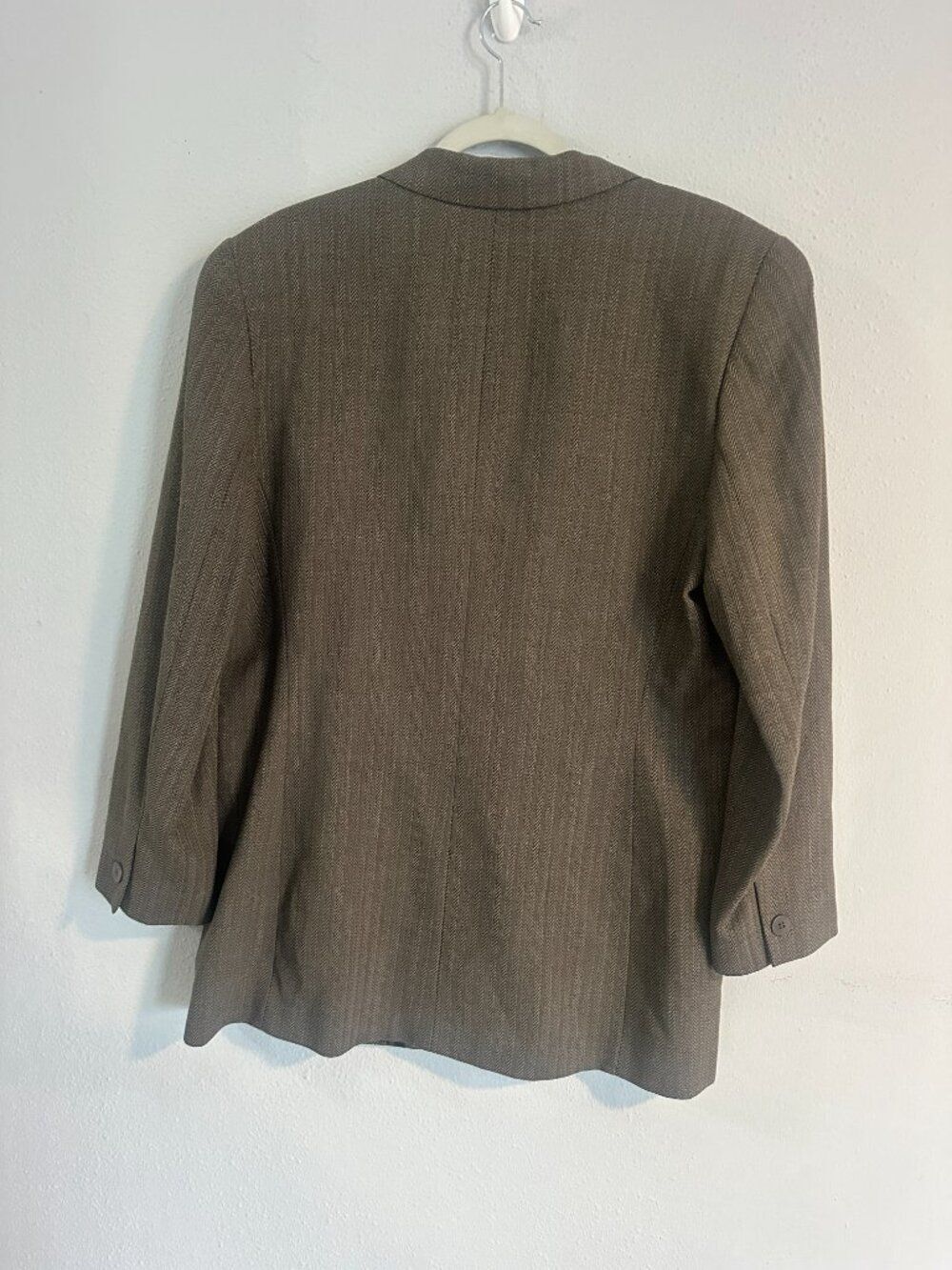 VTG Bill Burns Nordstrom Blazer Womens 16 XL/1X Herringbone Wool Jacket Brown - Picture 4 of 8